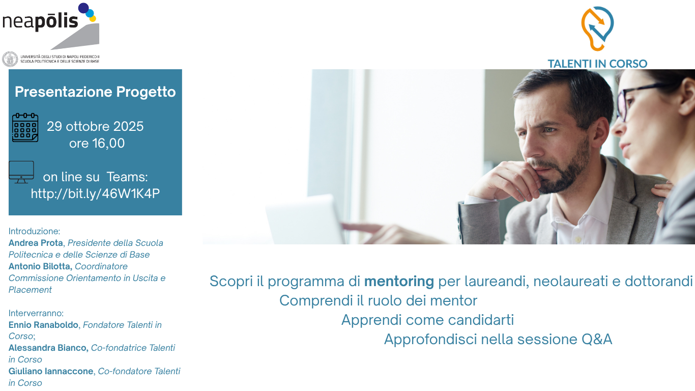 Progetto di mentoring Talenti in corso | 29 ottobre 2025